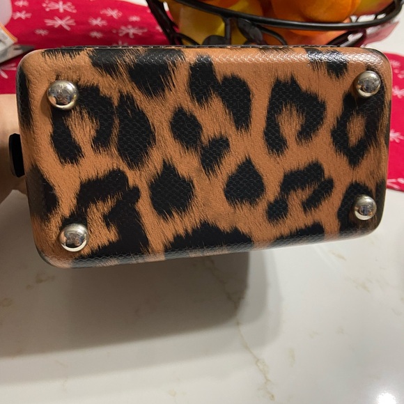 Black Patent Leather CHEETAH Doctors Mini Handbag - Picture 4 of 9